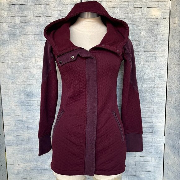 The North Face Tops - The North Face Hoodie Sweater Full Zipper Snap Button Garnet Red sz XS/TP